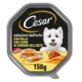 CESAR Cuore Di Verdure Gusto Pollame E Riso Alimento Umido Completo Mantenimento Per Cani Adulti Formato 150g