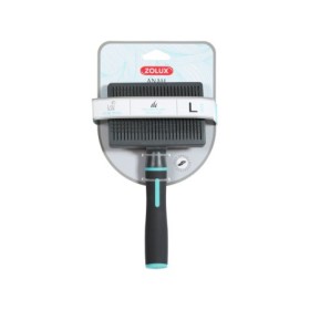 Zolux Cardatore Anah Retrattile Taglia L per Cani, Setole in Acciaio Inossidabile, Manico Ergonomico Antiscivolo