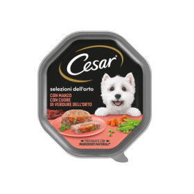 Cesar Selezioni dell'Orto Con Manzo e Verdure Dell'Orto Cibo Umido Per Cani Vaschetta 150 gr