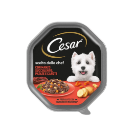 Cesar Scelta Dello Chef Delizie di Stagione Con Manzo e Verdure Autunnali Cibo Umido Per Cani Vaschetta 150 Gr