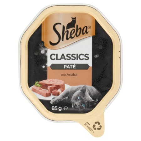 Sheba Classics PatŠ Con Anatra Cibo Umido Per Gatti Vaschetta da 85 Gr