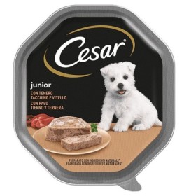 Cesar Junior Con Tacchino e Vitello Cibo Umido Per Cani Vaschetta 150 gr