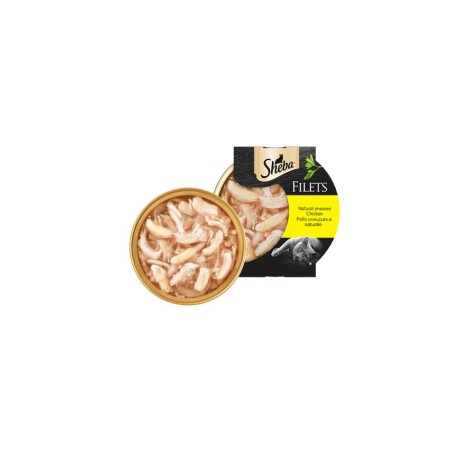 Sheba Filets Con Pollo Sminuzzato al Naturale Cibo Umido Per Gatti Vaschetta da 60 Gr