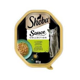 Sheba Sauce Collection Con Coniglio e Verdure in Salsa Gustosa Cibo Umido Per Gatti Vaschetta da 85 Gr