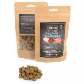 Farmcompany Piu' Buono Snack Healthy Tonno Pesce e Barbabietola Aiuta la Digestione Per Cani Bustina Richiudibile 90 Gr