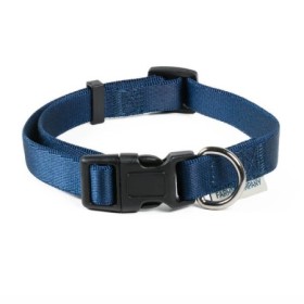 FarmCompany Collare Regolabile in Nylon Anti Inceppamento in Finitura Satinata Colore Blu Taglia S Misura 15mmx25-40cm