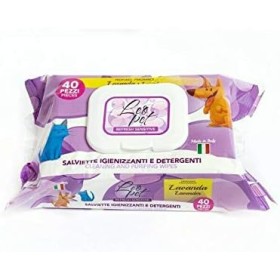 LeoPet Salviette Igienizzanti e Detergenti Al Profumo di Lavanda Per Cani e Gatti Confezione da 40 Pezzi