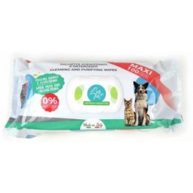 LeoPet Salviette Igienizzanti e Detergenti A Muschio Bianco Con Clorexidina Per Cani e Gatti Confezione da 100 Pezzi