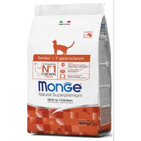 Monge Natural Superpremium Senior Ricco Gusto Pollo Alimento Secco Completo per Gatto Adulto 400g