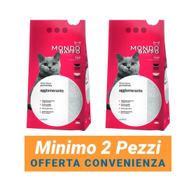 MINIMO 2 CONFEZIONI - Mondo Baffo Lettiera Agglomerante Rossa Formato 7,5 kg per Gatto